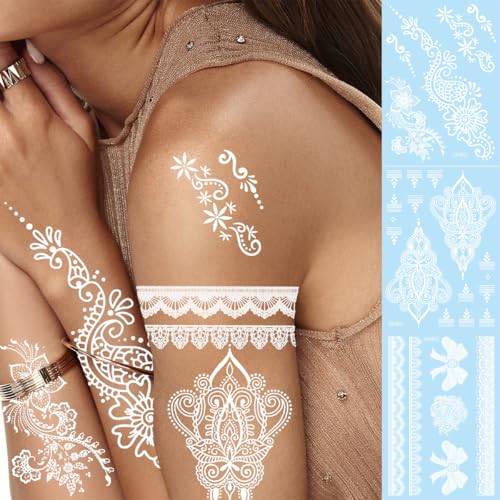 9 Sheet Henna Flower Temporary Tattoo Stickers