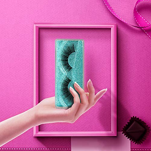 3D Wispy Faux Mink Eyelashes - 10 Pairs Mixed with Glitter Cases