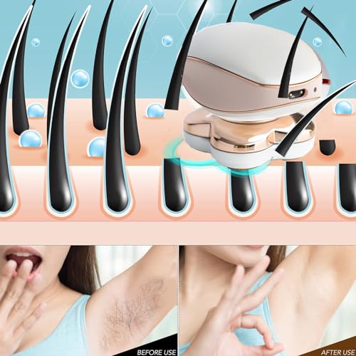 Women's Electric Leg Shaver - Painless Rechargeable Razor with LED Light