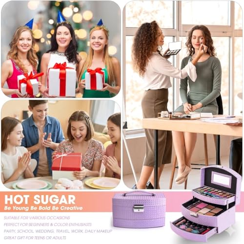 Hot Sugar 31-Piece Makeup Kit with Train Case for Teens