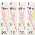 Tinkle Everglow Dermaplane Razor (12 ct - 4 packs of 3ct), Eyebrow Razor & Face Razors for Women, Peach Fuzz Remover, Dermaplaning Tool, Stainless Steel Blades, Stocking Stuffers