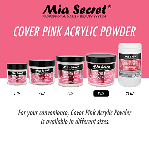 Mia Secret Cover Pink Acrylic Powder (8 oz), Professional Nail System, Ideal for Long Lasting Nails