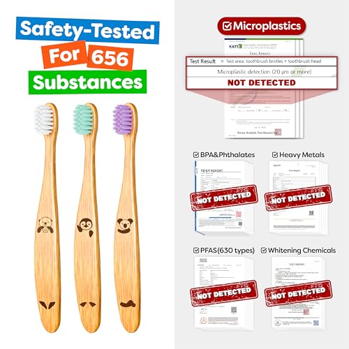 Dr. Noah Bamboo Baby Toothbrush, Microplastic-Free, 4 Pack