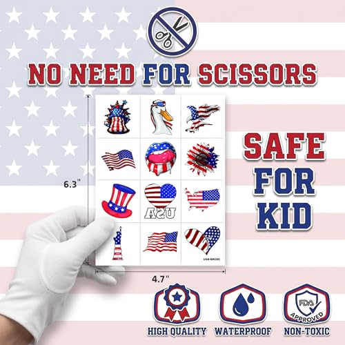 96pc Temporary Patriotic Tattoos – 4th of July Party Favors
