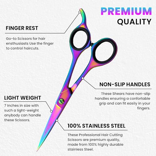 Krisp Beauty 7" Professional Barber Scissors - Stainless Steel Hair Shears