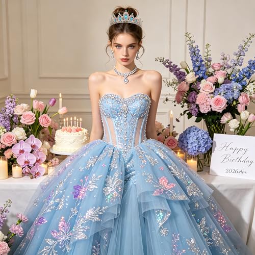 FORSEVEN Crystal Wedding Tiara for Women