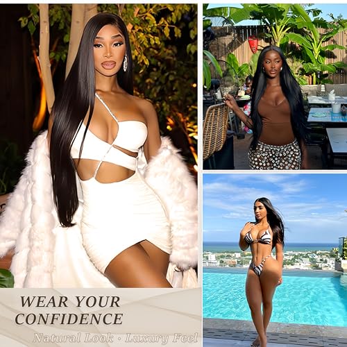30 Inch Straight Human Hair Lace Front Wig 13x6 HD 200% Density