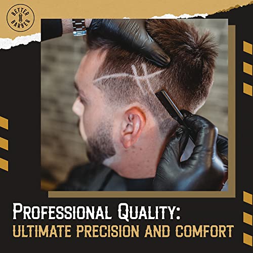Patented Straight Edge Razors for Men, Close Shaving Razor for Beard with 10+1 Disposable Blade Heads, Easy to Use and Replace Single Edge Razor Blades, Professional and Home Use (Black)