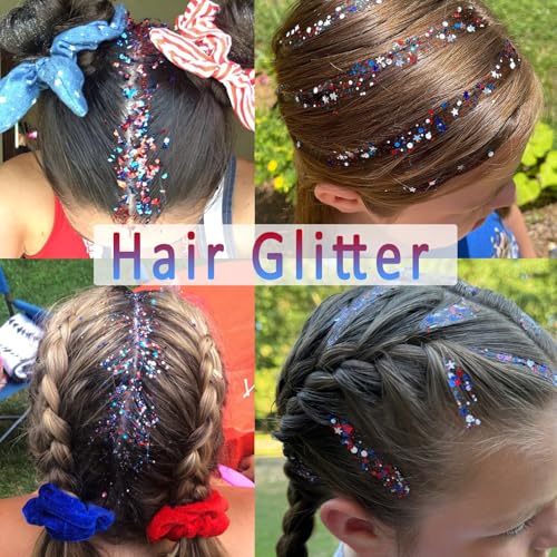 4th of July Glitter Stick - Red White Blue Body & Hair Gel