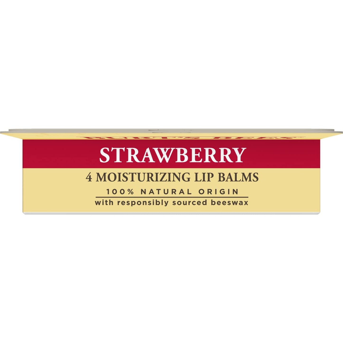 Burt's Bees 100% Natural Moisturizing Lip Balm, Strawberry with Beeswax & Fruit Extracts - 4 Tubes