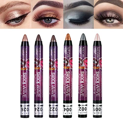MEICOLY 6 Colors Shimmer Eyeshadow Sticks Set