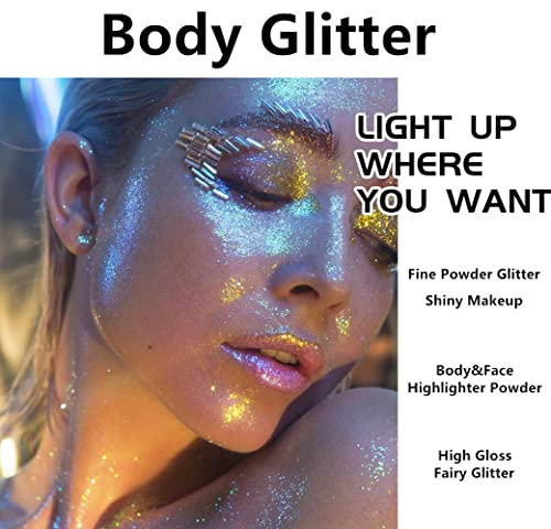 Go Ho Gold Glitter Spray for Hair & Body, Festival Sparkle Powder, 10g