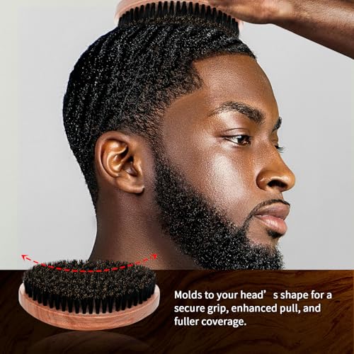 360 Curved Wave Brush for Men - Boar Bristle Hair Styler
