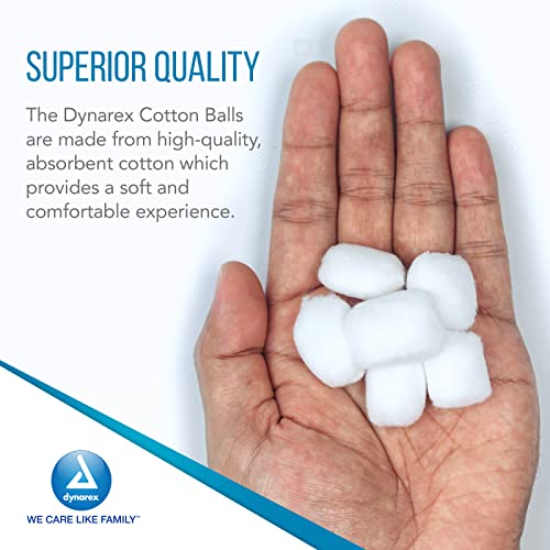 Dynarex Medium Non-Sterile Cotton Balls - 100% Pure Cotton (2000 Count)