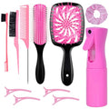 11-Piece Hair Brush Set with Detangling Brush & Spray Bottle