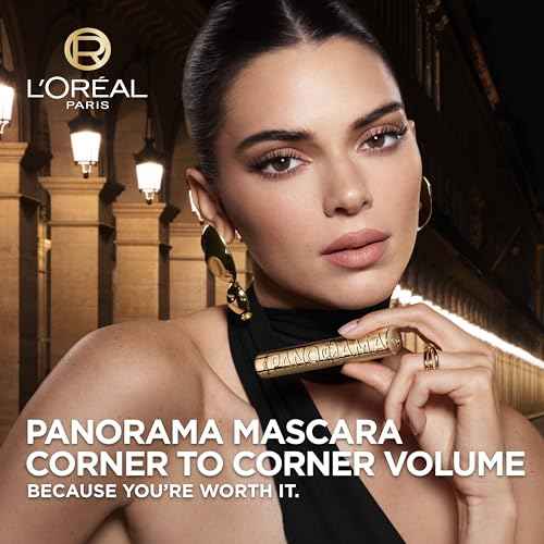 L'Oreal Paris Voluminous Panorama Mascara, Volumizing and Lengthening Mascara, Washable Longwear and Smudge Resistant Make Up, Blackest Black, 0.33 Fl Oz