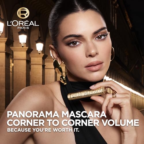 L’Oréal Paris Voluminous Panorama Mascara, Volumizing and Lengthening Mascara, Washable Longwear and Smudge Resistant Make Up, Black, 0.33 Fl Oz