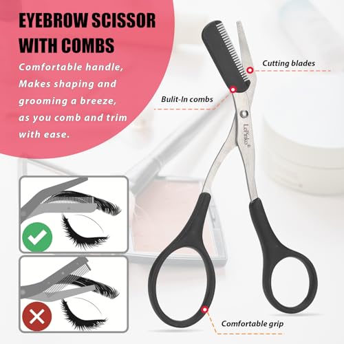 7-in-1 Eyebrow Trimmer Kit with Scissors, Tweezers & Razors