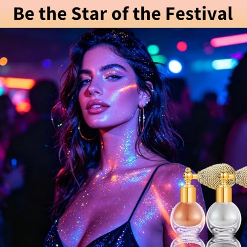 Body Glitter Spray 2 Pack - Rose Gold & Silver Shimmer