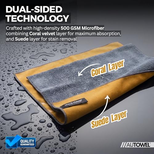 AUTOWEL Car Drying Towels 2-Pack – 500 GSM Microfiber