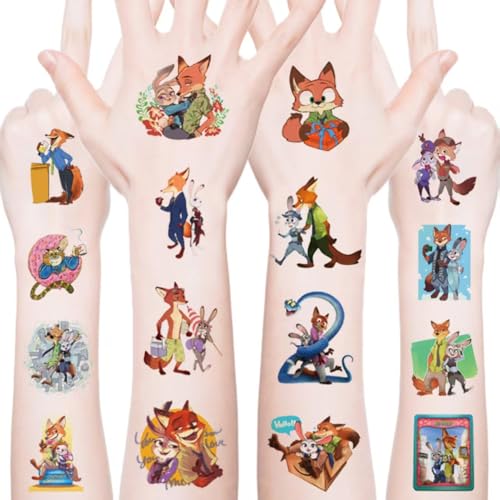 40Pcs Zootopia Temporary Tattoo Stickers for Kids