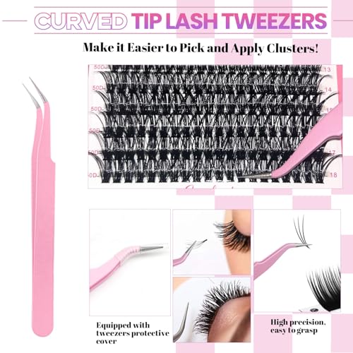 DIY Lash Extension Kit 720pcs Clusters 10-18mm with Bond & Seal