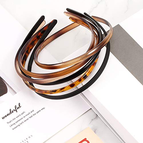 WILLBOND 6-Pack Plastic Headbands with Teeth for Women