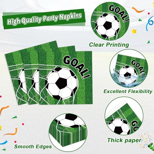 Soccer Party Supplies Set for 25 Guests | Plates & Napkins