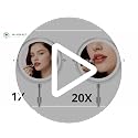 LED Makeup Mirror with 1X/20X Magnification, Adjustable Height