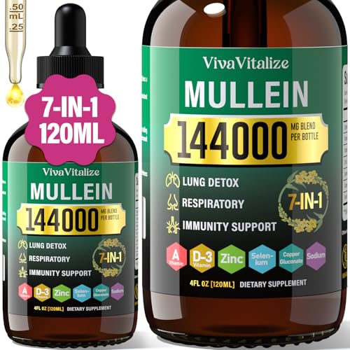 Mullein Drops for Lung Health - 144000mg Herbal Extract