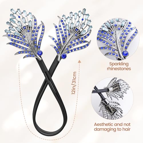 Hair Bun Maker 2-Pack with Feather & Rhinestone Design