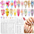 SAVILAND 3D Silicone Nail Molds - 5 Piece Flower Shell Letter Set