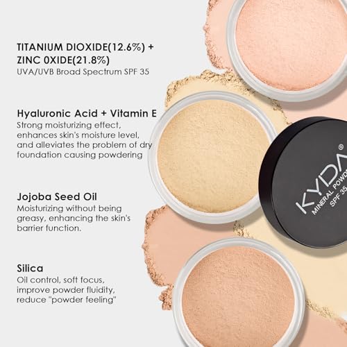 Mineral Powder Foundation SPF 35, Buildable Coverage, Medium Beige 0.28oz