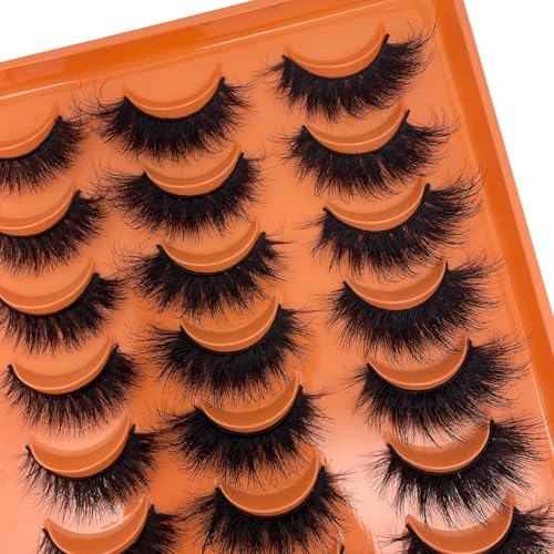 Cat Eye Lashes Strips 3d Faux Mink Eyelashes Fluffy False Lash Fox Eye Dramatic Volume Cateye Lashes 18mm Soft Eyelashes Strips Pack Natural Look 2 Styles YH311