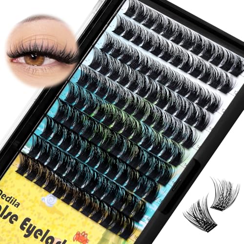 Large Pack Cluster Eyelash Extensions D Curl Wide Stem Mixed 10-12-14-16mm /12-14-16mm/14-16-18mm Individual False Eyelashes Dramatic Volume Eye Lashes Set (mixed 12-14-16mm)