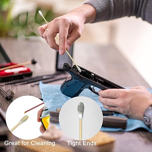 Gun Cleaning Swabs Dual-Tip 6 Inch Cotton with Bamboo