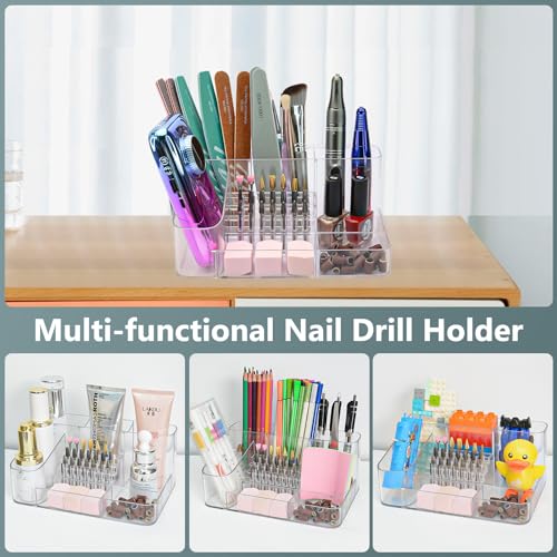 28-Hole Acrylic Nail Drill Bit Holder - Professional Organizer