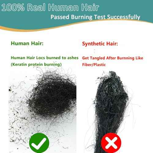 Viovian 0.6cm Human Hair Loc Extensions 14 Inch 30 Strands Ombre Dread Human Hair Dreadlock Extensions for Men Human Color Brown Tip 1b/30