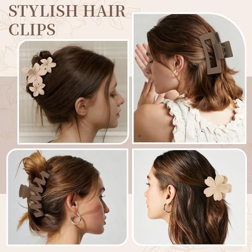 SMKSL 8 Pcs Flower Hair Clips Set for All Hair Types