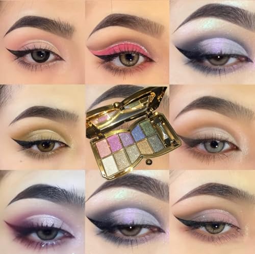 Glitter Eyeshadow Palette 10 Colors Shimmer Waterproof