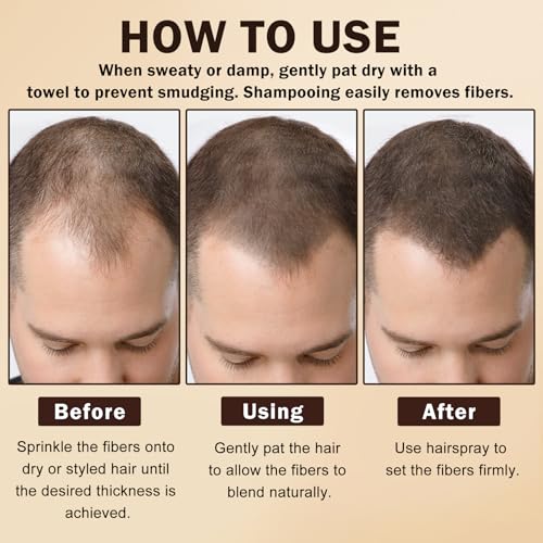 Hair Building Fibers - Black Thickening Powder for Thinning Hair
