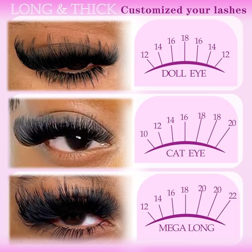 Anforlin Lash Clusters Kit 240pc DIY Eyelash Extensions 10-22mm