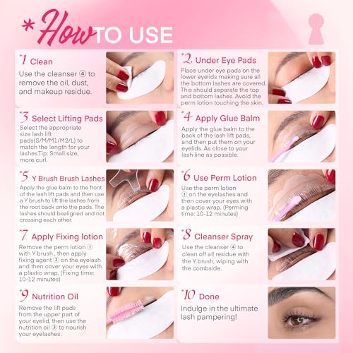 Lash Lift kit at Home Salon: Professional Eyelash Perm Kit for Beginner - Eyelash Eyebrow Curling Set Glue Upgraded Version