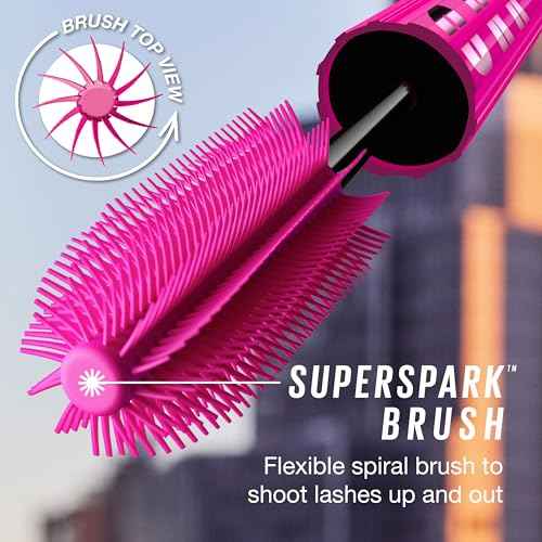 Maybelline Lash Sensational Firework Washable Mascara, Lengthening & Volumizing Mascara for up to 24HR wear, Blackest Black, 1 Count