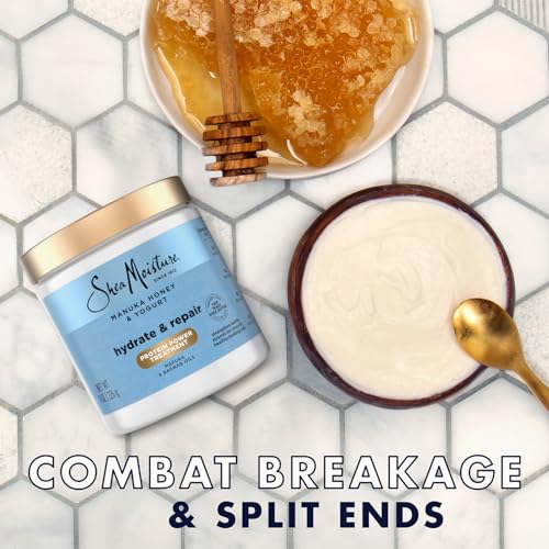 SheaMoisture Hair Mask 2-Pack, Manuka Honey & Yogurt Hydrate & Repair Protein Power Treatment, Deep Conditioner for Dry, Damaged Hair, 8 Oz Ea