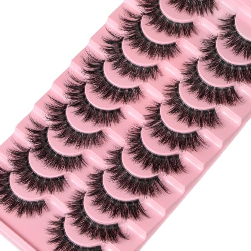 Cat Eye False Eyelashes Wispy 10 Pairs Pack