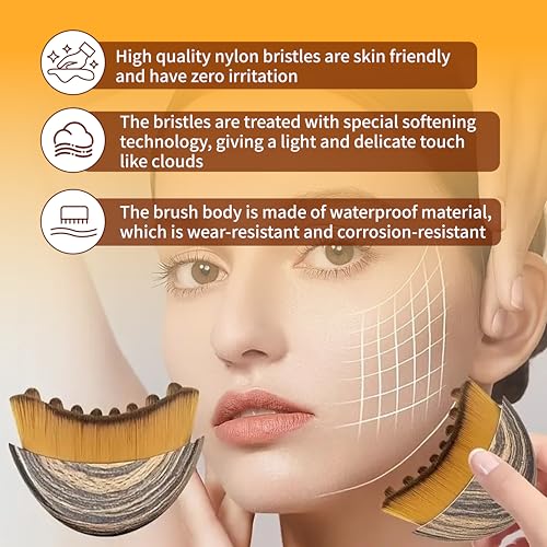 2pc Lymphatic Contour face Brush and Body Brushes,face Brush for Lymphatic Drainage,Contour Faces Brush for Lymphatic Drainage Ergonomically Designed to Fit The Skin Precisely and Relieve Fatigue