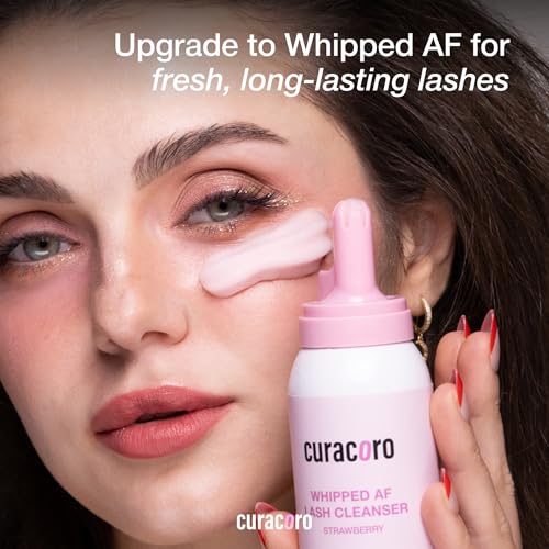 CURACORO 100ml Whipped Lash Shampoo - Deep Cleansing Foam for Sensitive Skin