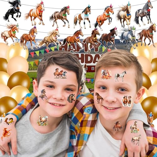 Horse Temporary Tattoos 52 Pcs Party Favors