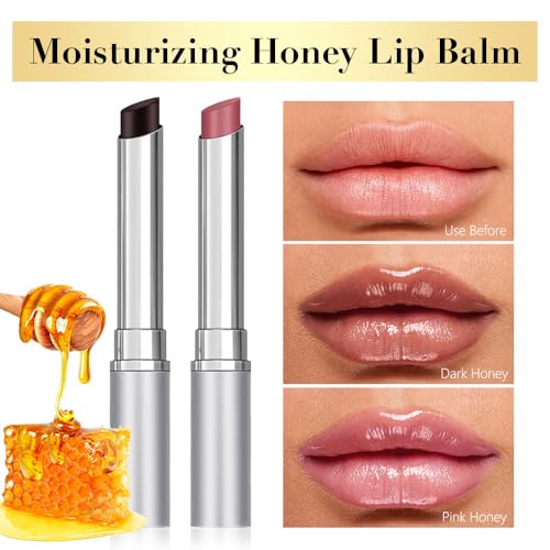 FeiCuiYun Honey Tinted Lip Balm - Sheer Hydrating Gloss, 2Pcs
